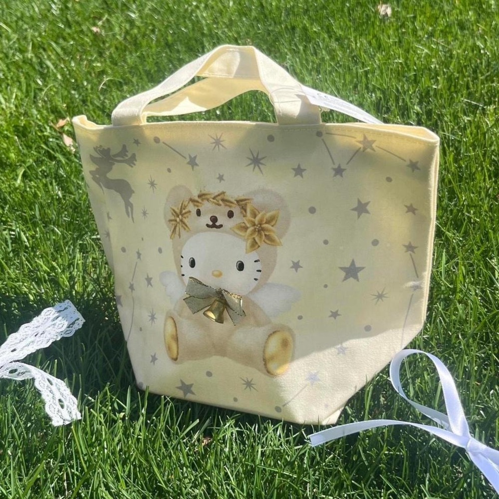 RARE Y2k 2002 Sanrio‎ hello kitty golden holiday bear bag
